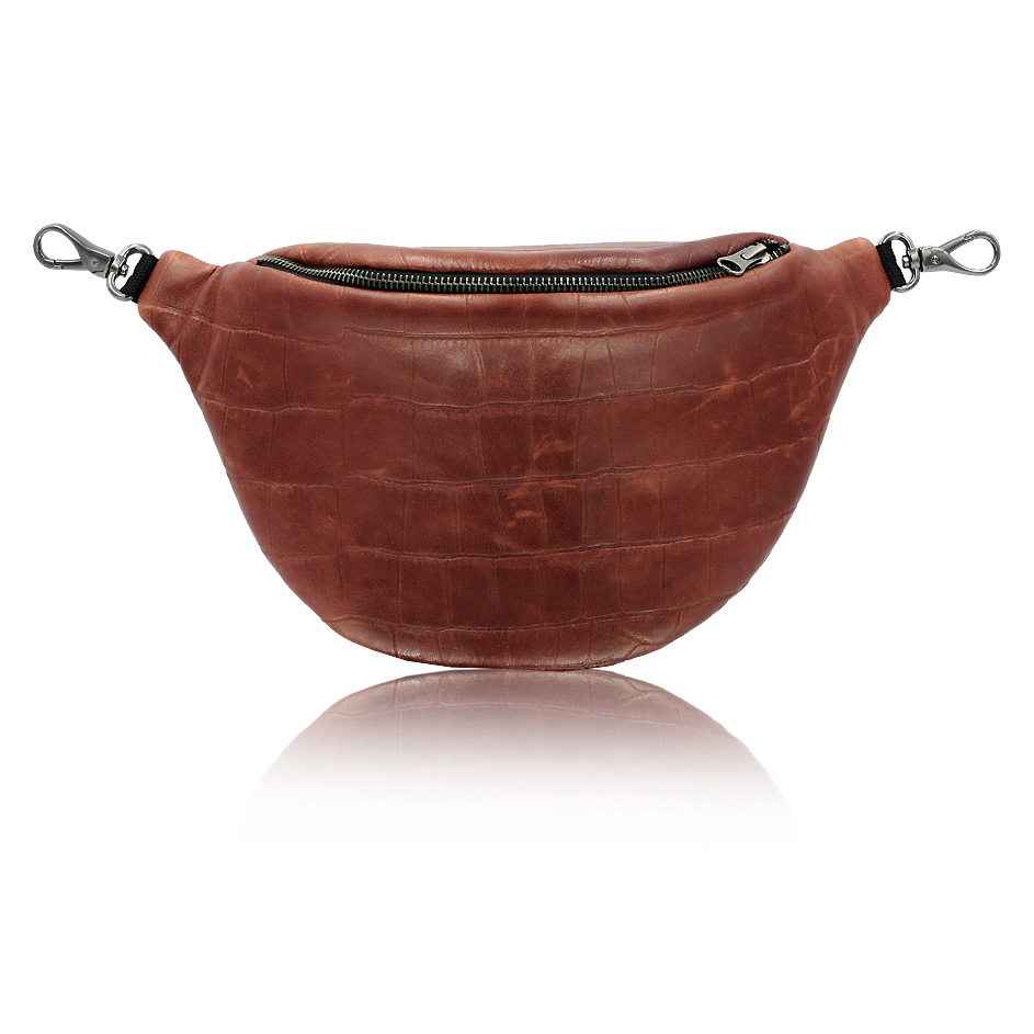 croc leather brown