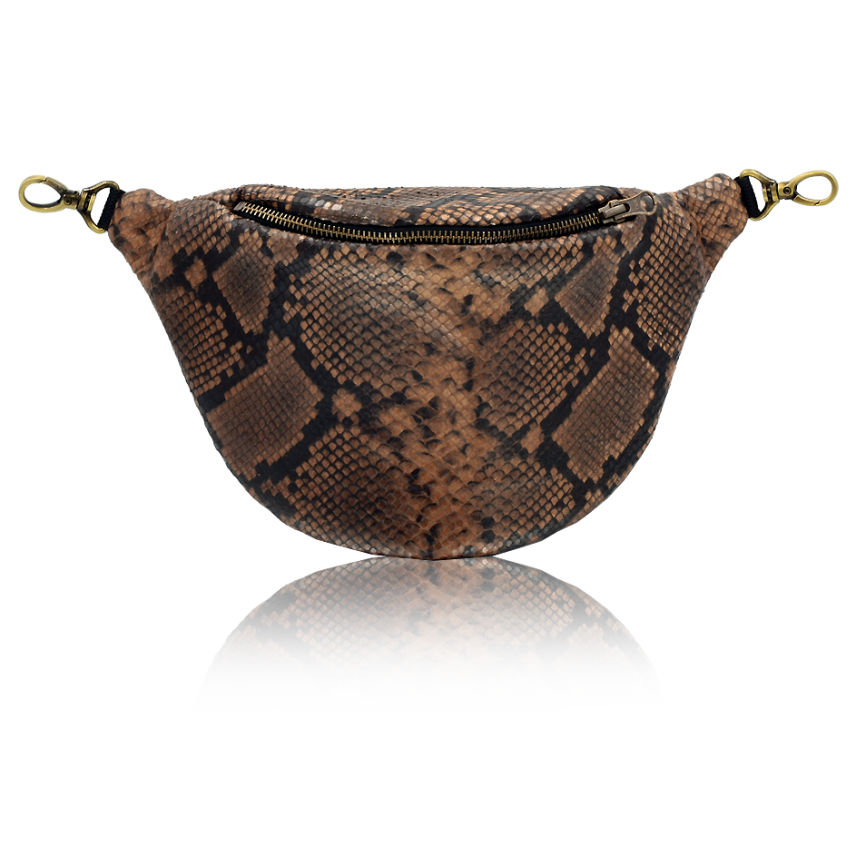NERKA - Python Leather Brown