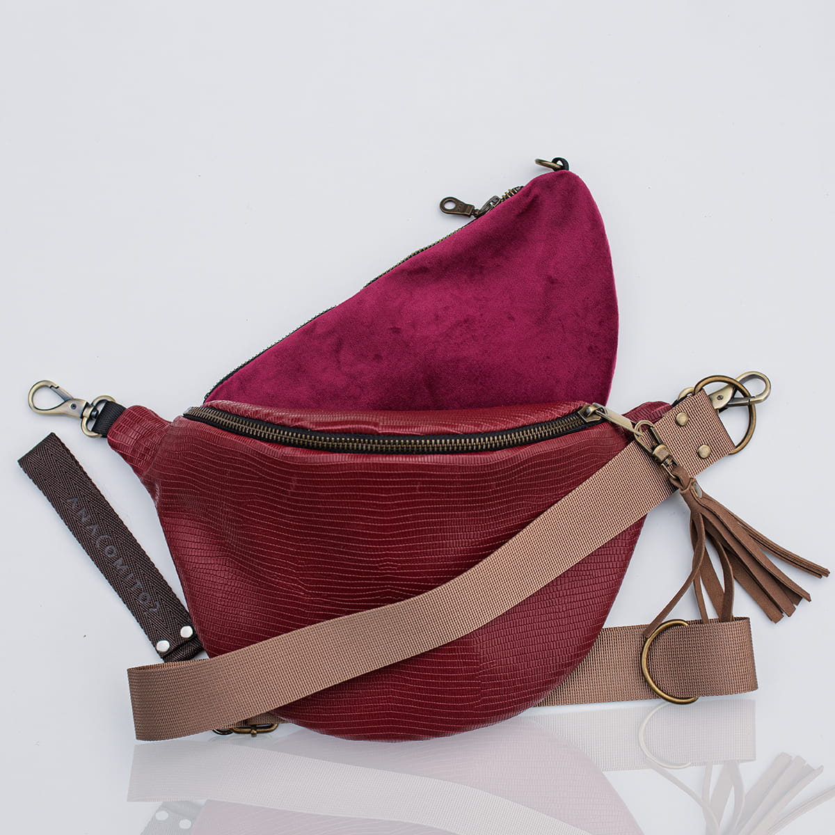 NERKA SKÓRZANA - Embossed Madder Red zestaw.jpg