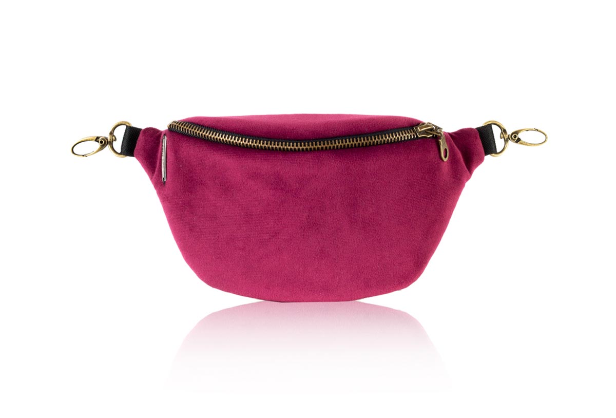 sangria velvet nerka saszetka aksamitna fuksja MINI