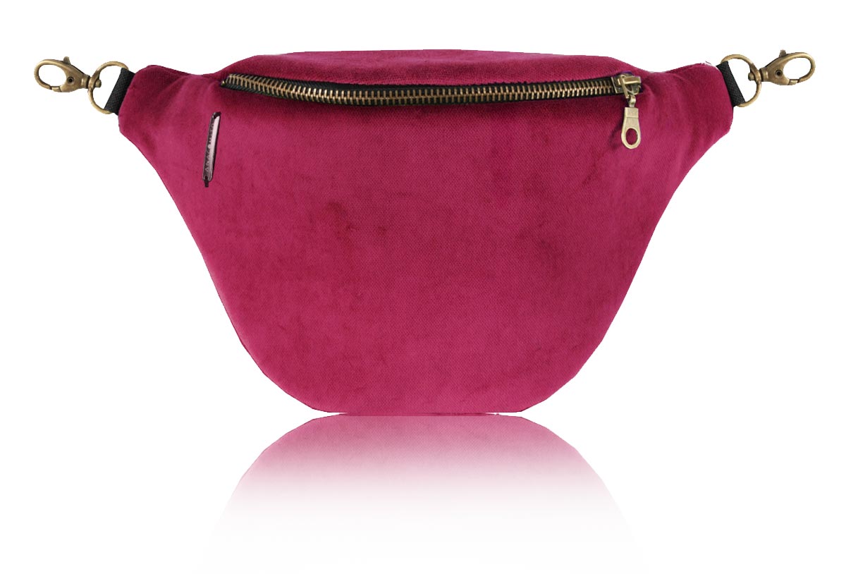 sangria velvet nerka saszetka aksamitna fuksja MIDI