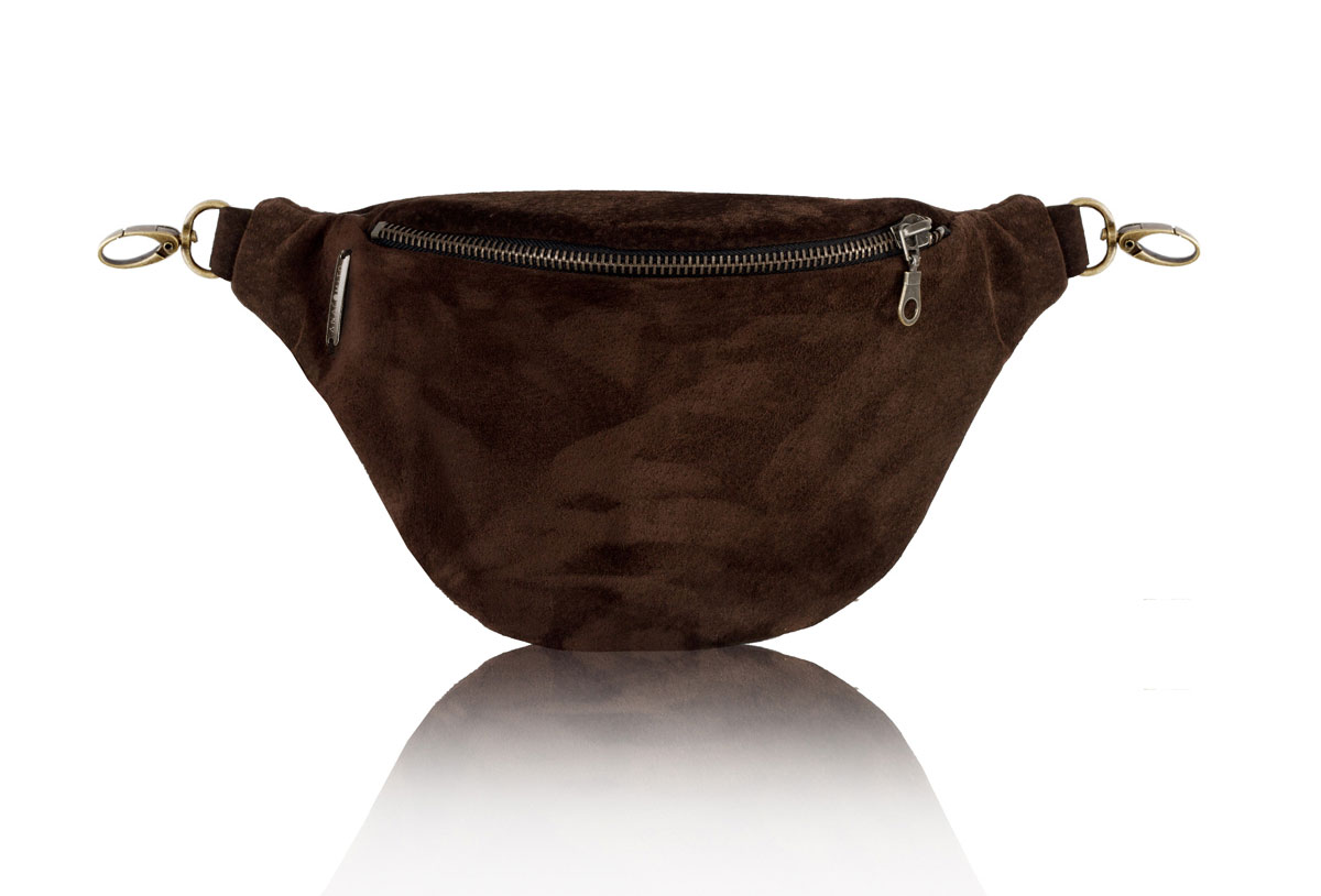 suede brown nerka saszetka zamszowa brązowa standard