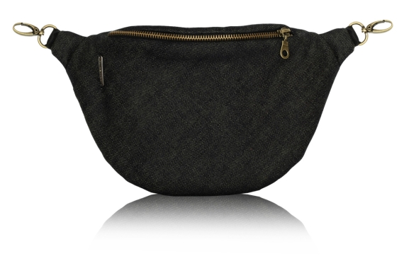 Black-denim-midi, nerka Anacomito z czarnego dżinsu