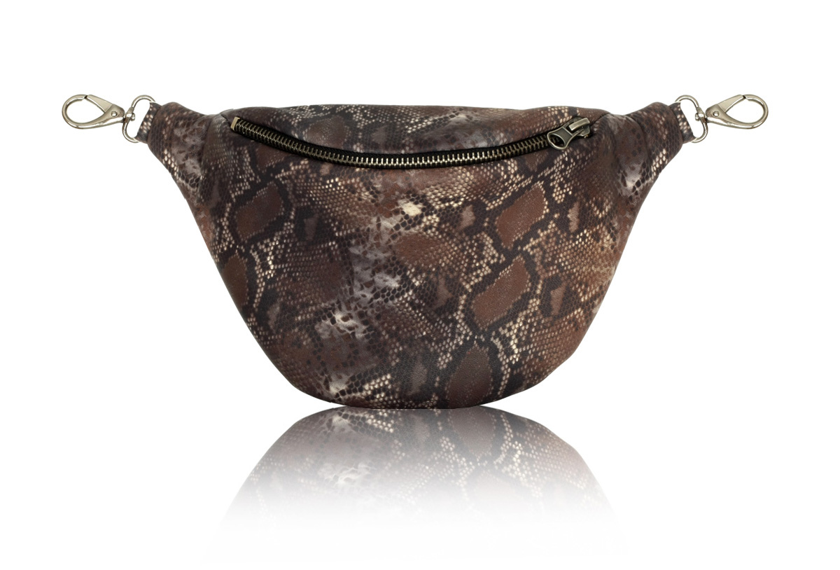 leather-snake-nerka standard ze skóry naturalnej, drukowana we wzór skóry węża