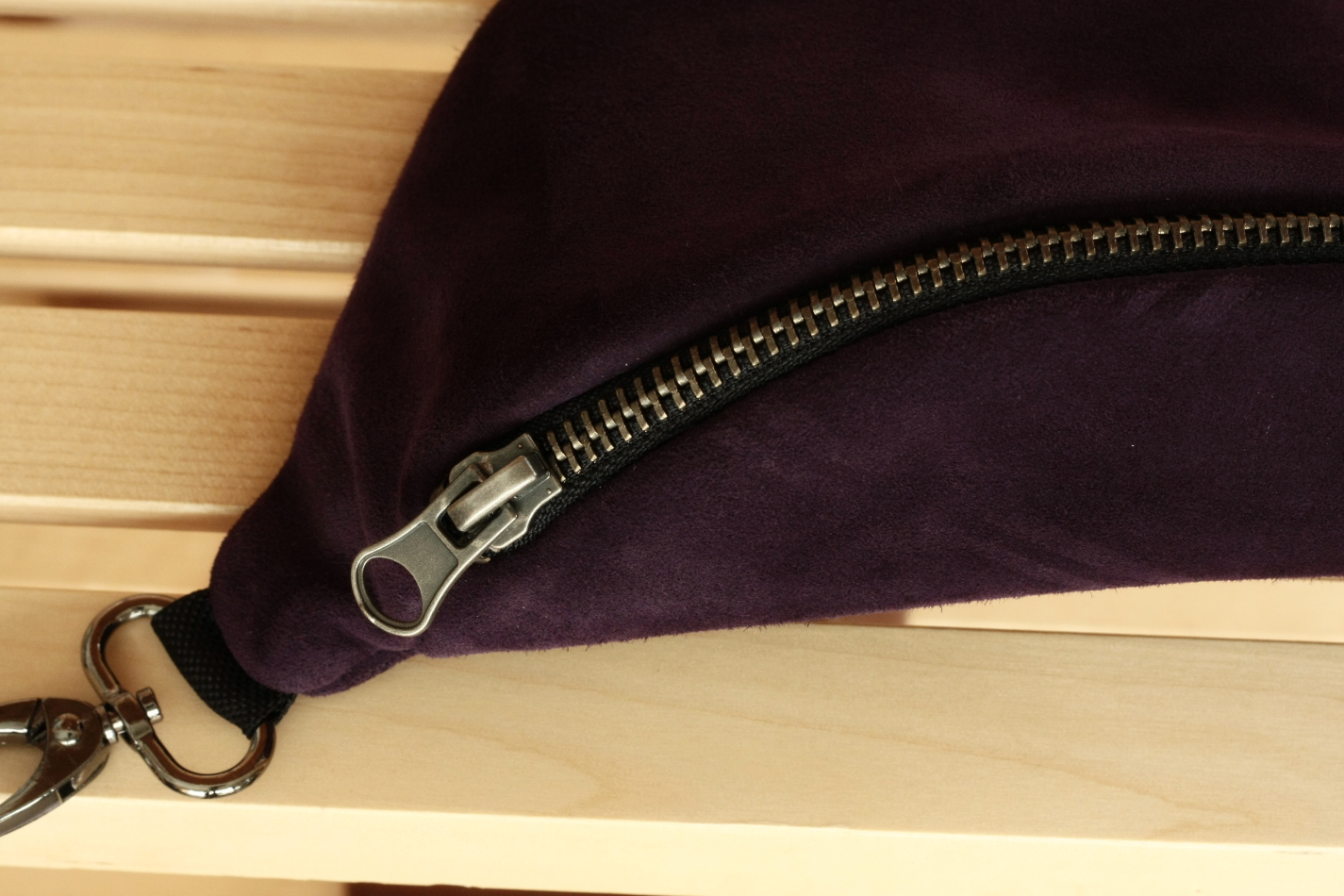 Purple suede mini detal