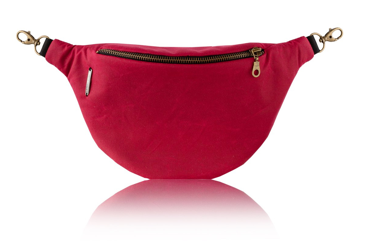 wax red midi nerka woskowana